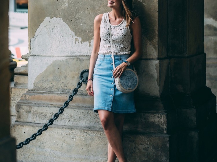 jeansrock mit knöpfen